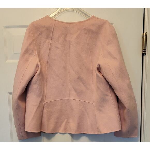 Talbots Womens Jacket Size XL Light Pink Merino Wool Open Front Blazer - Picture 7 of 11
